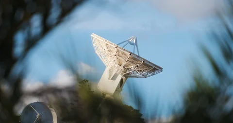 Big antenna for space exploration INTA maspalomas Stock Footage 104763436