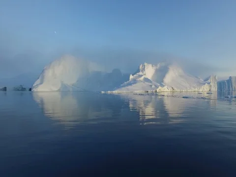 Big Arctic Glacier on Arctic Ocean in Greenland Stock Footage