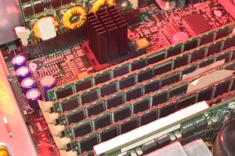 Big array of server RAM Stock Photos