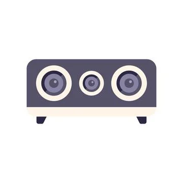 Big audio speaker playing electronic music loudly Stock Illustration