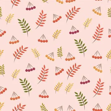 Big autumn pattern with rowan Stock Illustration