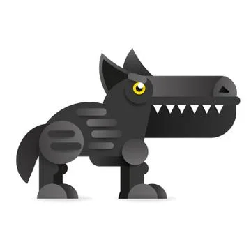 Big bad cartoon wolf. Vector clip art illustration Stock Illustration