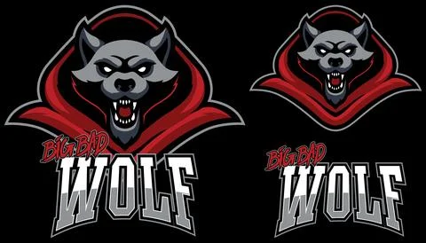 Big Bad Wolf Mascot 库存插图