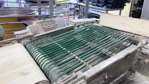 Big bakery bread industrial production line. Stock Footage 252116465