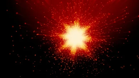 Big bang, big red explosion in space Stock Footage 124522817