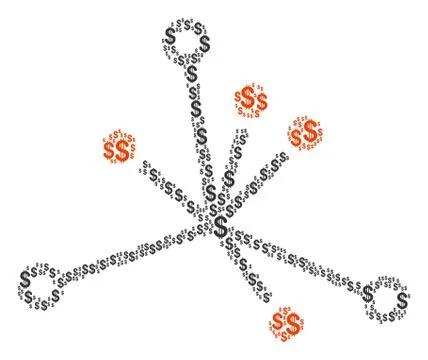 Big Bang Composition of Dollar 스톡 일러스트