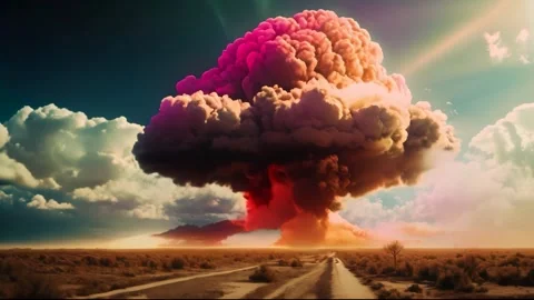 The big bang in the desert Stock Footage 256043273