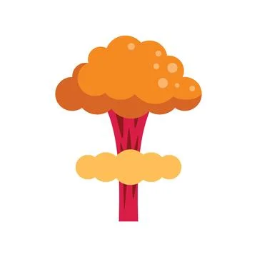 Big bang explosion with smoke cloud rising upward Stock Illustration