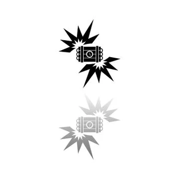 Big Bang Flash icon flat Stock Illustration