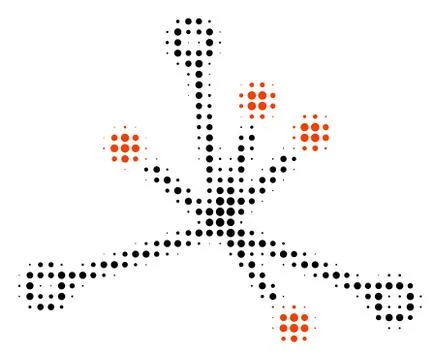 Big Bang Halftone Icon Illustrazione stock