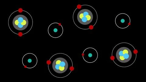 Big Bang nucleosynthesis, first element form after the Big Bang Stock Illustration