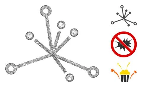 Big Bang Polygonal Web Vector Mesh Illustration Illustrazione stock