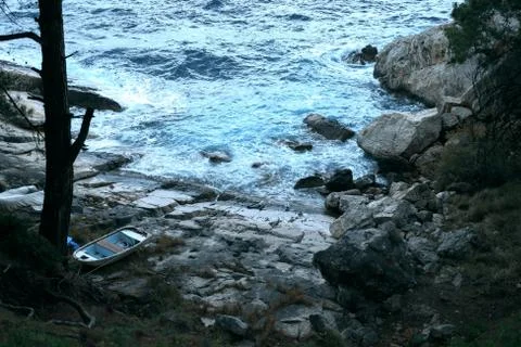 Big bay in the sea, top view Stock Photos