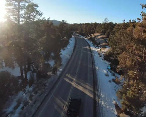 Big Bear City Road Stock Footage 221044514