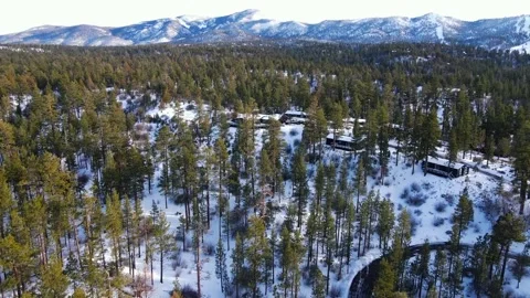 Big Bear Lake Snow Covered Ice from the Air 2 Stock Footage 231069325