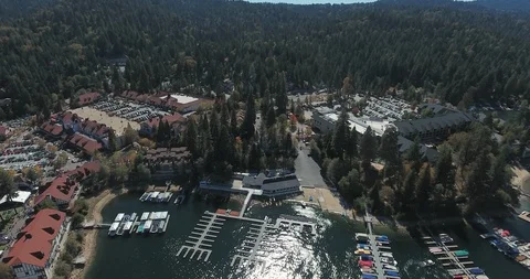 Big Bear Lake Summer Time California Aerial 2 Stock Footage 91397459