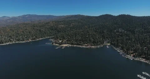 Big Bear Lake Summer Time California Aerial 4 Stock Footage 91406268