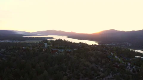 Big Bear Lake Sunset Stock Footage 131491116