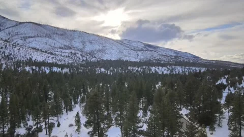 Big Bear Mountain in the Snow: Awe-Inspiring Drone Footage Vídeo Stock 165190949