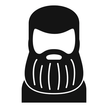 Big beard man icon simple vector. Aged adult portrait Stock Illustration