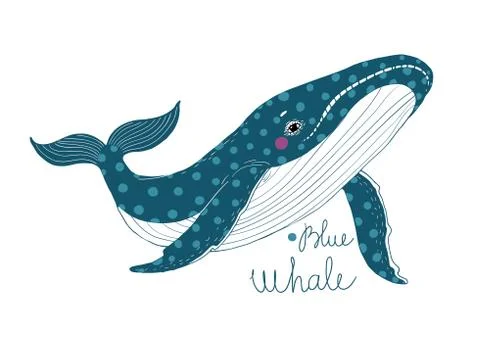 Big beautiful whale Stock Illustration