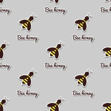 Big Bees Seamless Pattern Stock Illustration