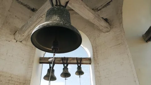 Big Bell in old bell tower Stock Footage 147846058
