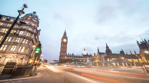 Big Ben in 4K Timelapse Famous London England Landmark Clock Tower Stock Footage 33491839