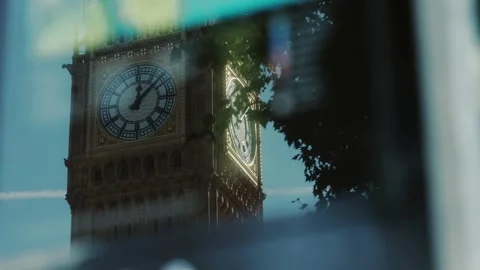 Big Ben abstract glass view Stock Footage 318545859