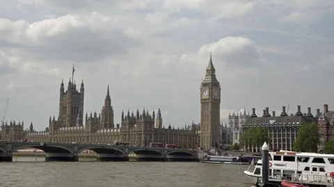 Big Ben from across the river 2 Video stock 250224757