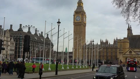 Big Ben And Elizabeth Tower At Houses Of Parliament In London England Vídeos de archivo 338007893
