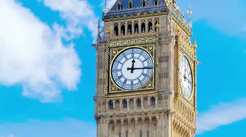 Big Ben Clock Face Over 1 Hour Stock Footage 10595270