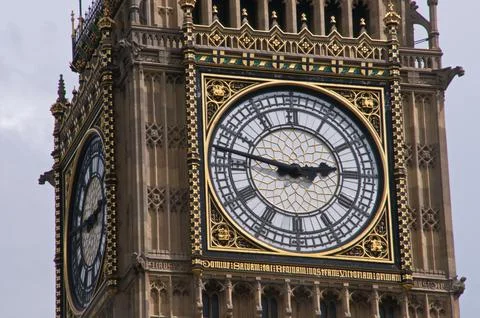 Big Ben clock face, Westminster, London, United Kingdom. Stock Photos