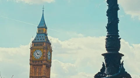 Big Ben Clock Tower And The Houses Of Parliament London England Video stock 90496668