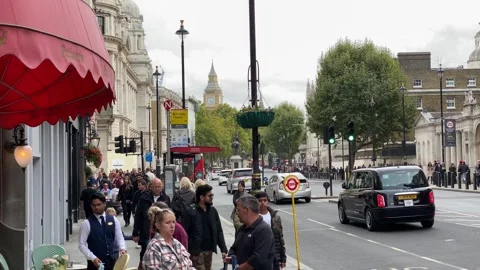 Big Ben Clock Tower And Houses Of Parliament From Whitehall At Dusk London Video Stock Footage 266849265