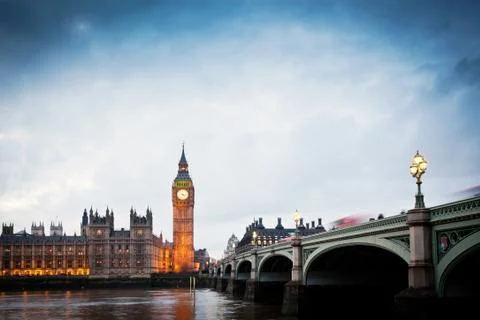 Big Ben Clock Tower and Parliament house at city of westminster, London Engla Stock Photos