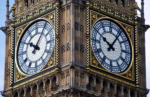 Big Ben Clock Tower, close-up, London, England, UK Stock Photos