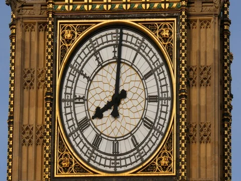 Big Ben clock tower closeup London England, United Kingdom  Stock Footage 77327093