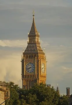 Big Ben clock tower in the evening light Palace of Westminster England Great Stock Photos