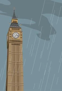 Big ben clock tower Stock Illustration