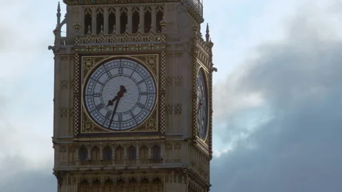 Big Ben, the clock tower of the Palace of Westminster. Symbol of London and UK Stock Footage 153932338