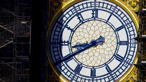The Big Ben clock tower restored in Prussian blue Stock Footage 160443608