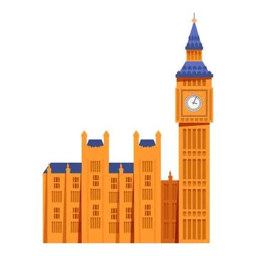 Big ben clock tower standing tall over palace of westminster Stock Illustration