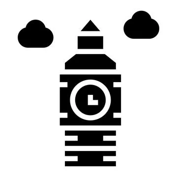 Big ben clock Vector Icon Design Illustration Illustrazione stock