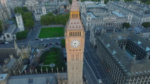 Big Ben Clocktower in London High Angle Shot  21 September 2024 스톡 동영상 304756980