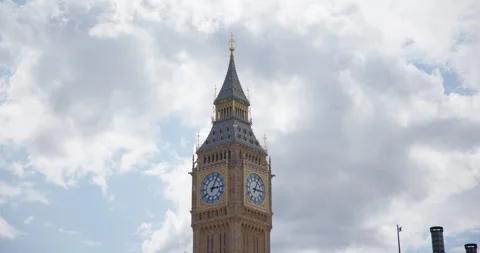 The Big Ben with a Cloudy Background in London, UK Stock Footage 288143561