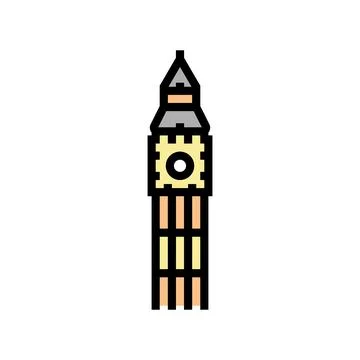 Big ben color icon vector illustration Ilustração Stock