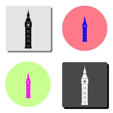 Big Ben. flat vector icon Stock Illustration