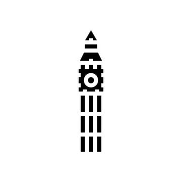 Big ben glyph icon vector illustration Ilustração Stock