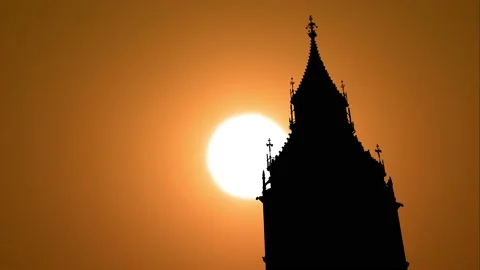 Big Ben, Great Clock Tower of the Palace of Westminster in London, England Stock Footage 222781855